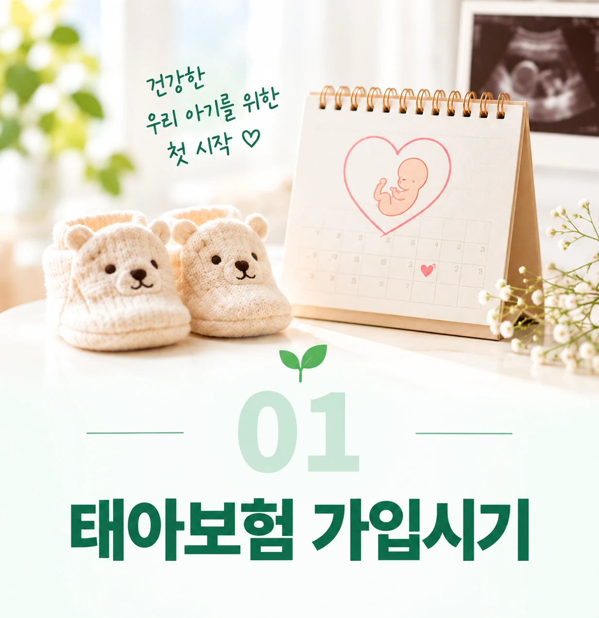 임신수첩과 달력으로 가입시기를 확인하는 장면 - 태아보험 가입시기